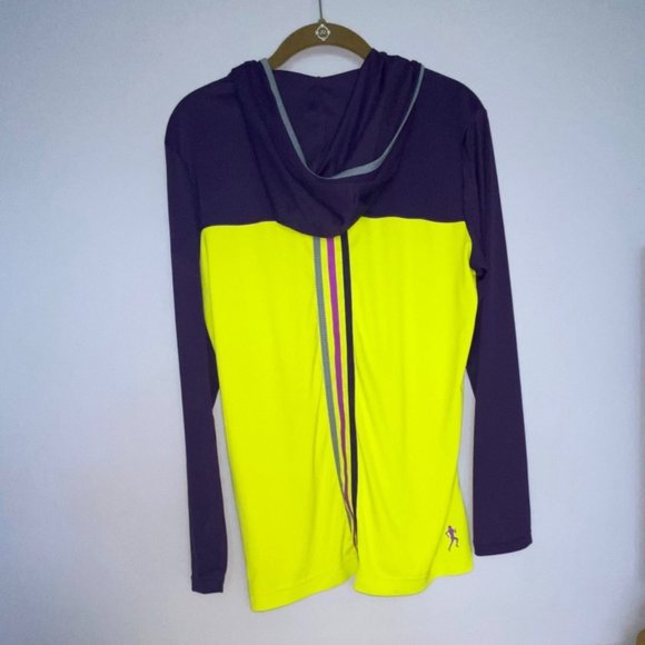 Adidas Clima Women Hooded Dry Fit Running Hoodie Yellow Purple Active Outdoor - Picture 2 of 9